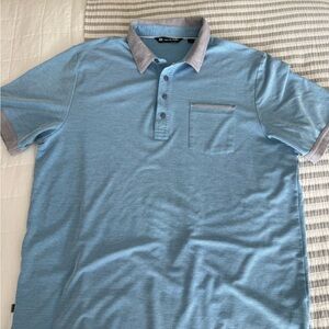 Travis Mathew Light Blue Polo with Gray Accents